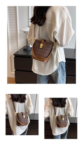 Small Bucket Bag for Women Cute Shoulder Bag Crossbody Bag Classic Handbag with Zipper Closure2