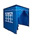 Produktbild Defacto Pavillon Gartenzelt Pop Up Zelt Partyzelt Gartenpavillon 2x2m Faltpavillon, UV-Schutz 50+, 100% Wasserdicht, Inkl. 4 Seitenteile, Tragetasche mit Seile und Heringe (BLAU)