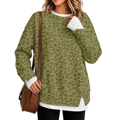 Womens Crew Neck Sweatshirts 2 In 1 Layered Sweatshirts 2026 Fall Outfits - image 3
