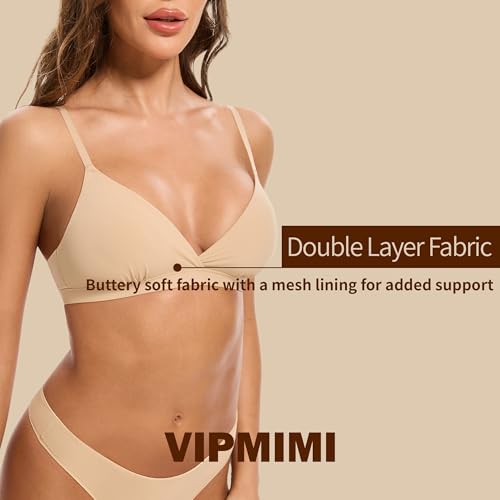 Women's Triangle Bralette Plunge Unlined Seamless Bra No Underwire Sexy Comfortable T-Shirt Everyday Bra2