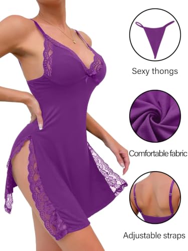 Image of Foxiny Sexy Lingerie for Women Nightgowns Babydoll Dress Sets