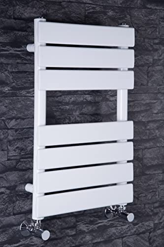 Warmehaus Radiatore scaletta riscaldata a pannello piatto 650 x 400 mm bagno riscaldamento centralizzato bianco