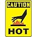 Accuform MCHL688XF, 14" x 10" Dura-Fiberglass OSHA Sign with Legend:"Caution Hot" & Symbol, Pack of 8 pcs