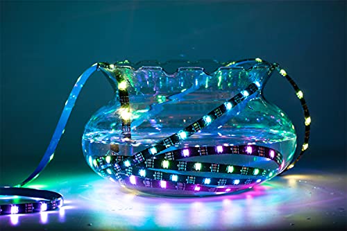 Image of WS2812B LED Strip Individual Addressable Light Full Color SMD 5050 RGB Pixel Strip DC5V (30Pixels /m 150Pixels 16.4FT 150LEDS Waterproof IP65, White PCB)