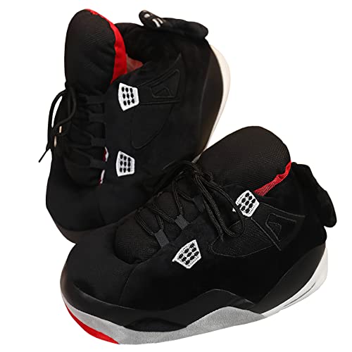 Unisex Cosy Trendy Big Sneaker Slippers Comfy Kicks Non Slip Sole Indoor House Plush Slippers - One Size Fits Most