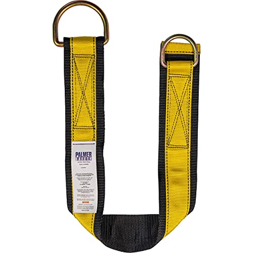 Image of Palmer Safety Fall Protection Safety 14' Cross Arm Strap I 3 inch Wide Pass-through with Large D-Ring and Small D-Ring I ANSI OSHA Anchorage Sling Compliant Fall Arrest System