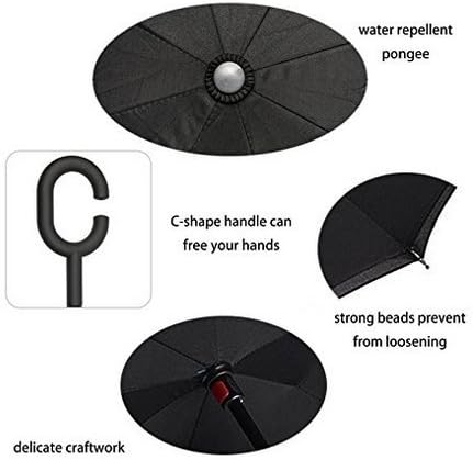 MY'S Double Layer Inverted Umbrella,Windproof & Rain Proof Reverse Folding Cars Umbrella