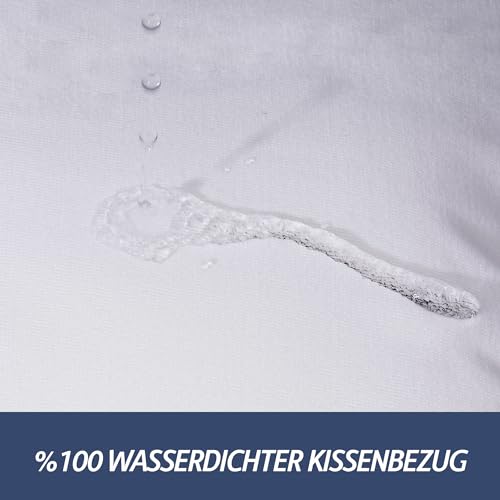 Komfortec Waterproof Cushion Cover Set of 2 With Zip, 50 x 50 cm, Breathable, Hypoallergenic Pillowcases - Image 2