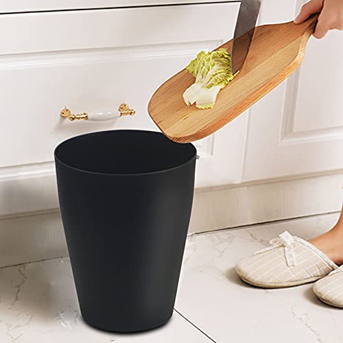 Miniatura 3 de Feisco Cubo de basura pequeño, redondo de plástico, para baño, dormitorio, cocina, oficina (negro, paquete de 2)