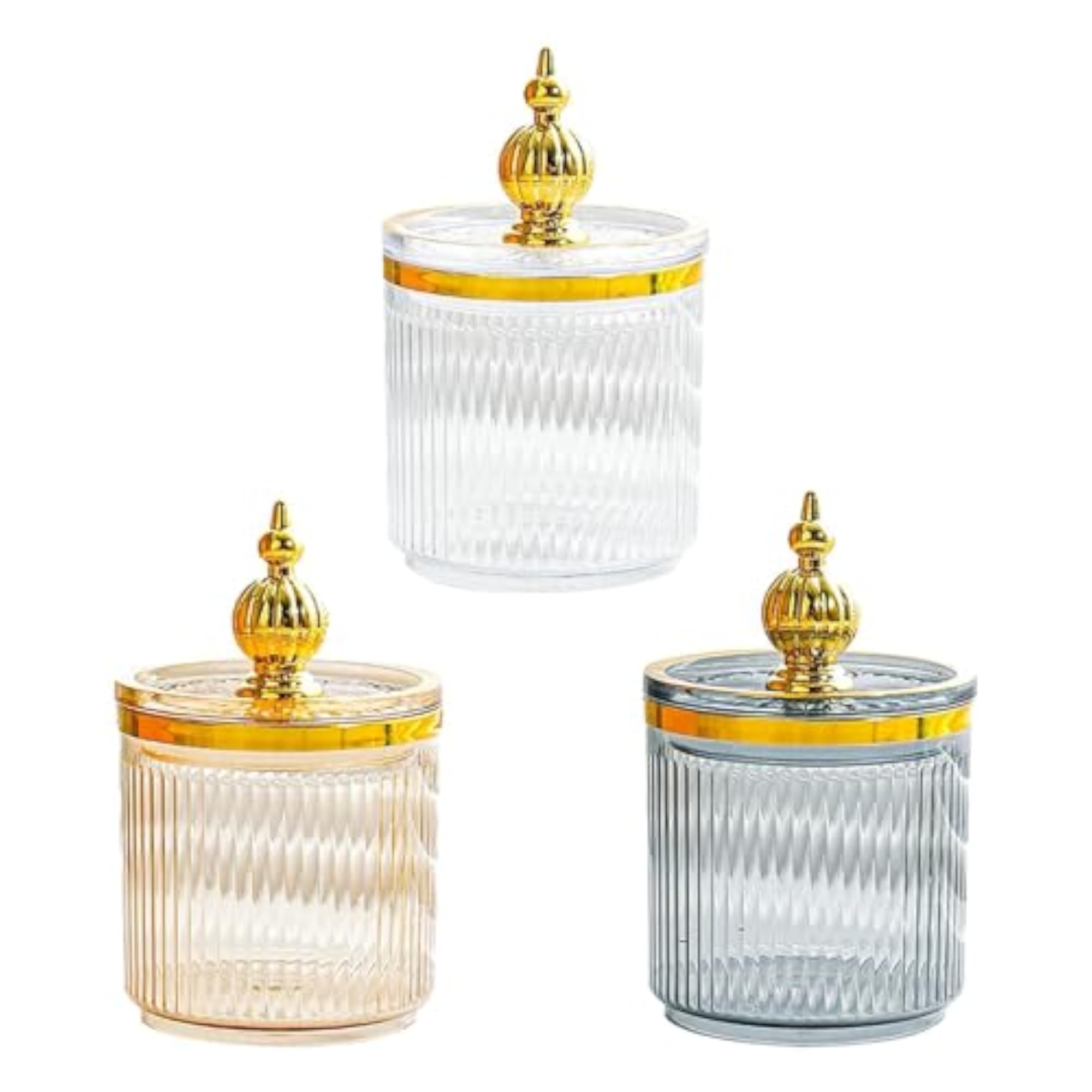 Cotton Swab Storage Box Makeup Tool Case Sugar Bowl for Desktop, Transparent