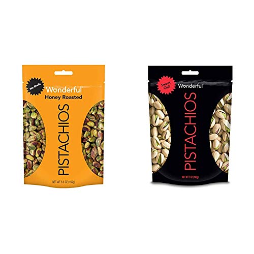 Wonderful Pistachios No Shells Honey Roasted and Sweet Chili Flavored Pistachios