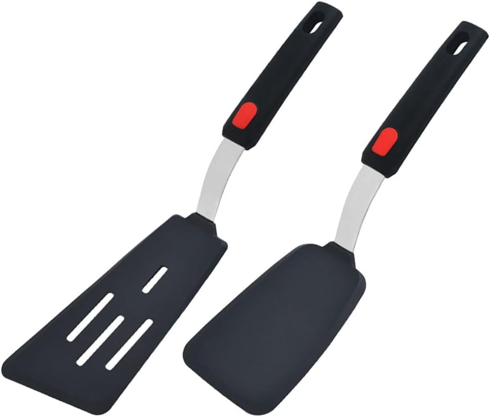 2pcs Silicone Spatula Set with Long Handle Heat Resistant Kitchen Tools
