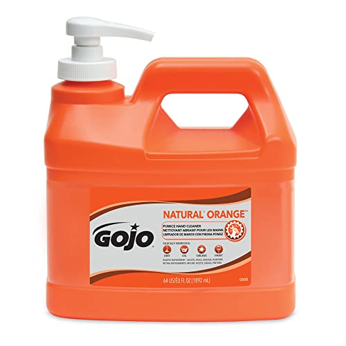 GOJO NATURAL ORANGE Pumice Hand Cleaner, 1/2 Gallon Quick Ac...