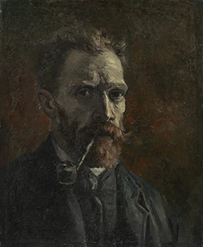 Affiche décorative Vincent Van Gogh Autoportrait à la pipe poster art mural 60x90cm