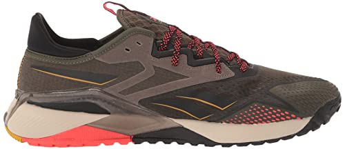 Reebok Tênis masculino Nano X2 Tr Adventure Cross Trainer, Verde militar/preto/vermelho neon, 9