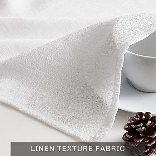 Melodieux White Semi Sheer French Door Sidelight Curtains 72 Inches Long, Linen Look Front Door Voile Drapes Patio Sliding Glass Door, 25 By 72 Inch, 2 Panels #TOP7