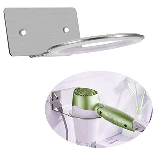 PEIUJIN Haartrocknerhalter zum Kleben Selbstklebend Fönhalter Gebürsteter Edelstahl mit Praktischem Kabelhalter (Typ A) Cover