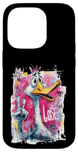 Funny Goose Peace �O���t�B�e�B �|�b�v �L�����N�^�[ �O���t�B�b�N �T�C�� �� �X�}�z�P�[�X iPhone 14 Pro �p