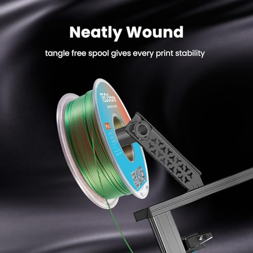 Image of Dual Color Silk PLA Filament 1.75mm Green Red 1KG, Shiny High Gloss Finish, Seamless Color Transition, Neatly Wound, Accuracy + /-0.02mm Vacuum Packaging