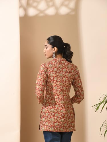 Image of Meesan Women's Casual Ethnic 3 /4 Sleeve Printed Tunic