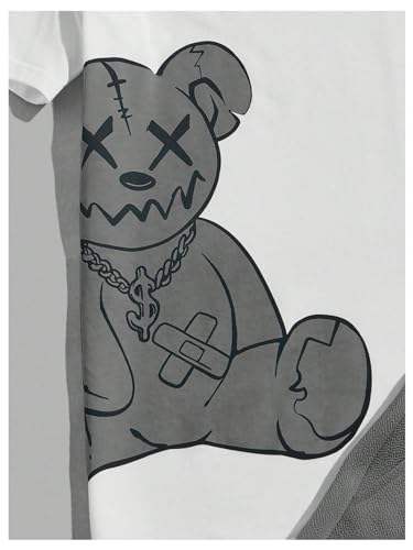 GORGLITTER Men's Letter Graphic Print T Shirts Short Sleeve Top & Shorts Casual Two Piece Sets4