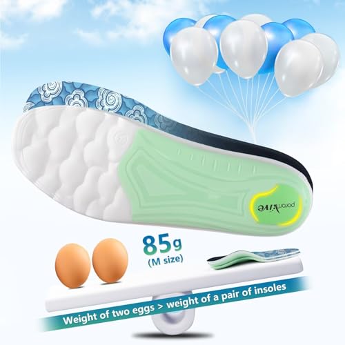 Plantar Fasciitis Arch Support Insoles for Men Women,Flat Feet Insoles,Supercritical Foam Orthotic Shoe Inserts with Sweat-Wicking Fabric,Shock Absorption Athletic Inserts,Standing All Day-XL