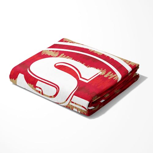 Image of Northwest NFL San Francisco 49ers Oversized Microfiber Beach Towel, 60 x 70 Inches - Quick Dry, Sand Resistant, Lightweight, Highly Absorbent, Shibori Design