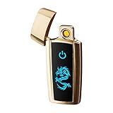 LINGAN USB Lighter Double Sides Rechargeable Windproof Flameless No Gas Coil Electronic Cigarette...