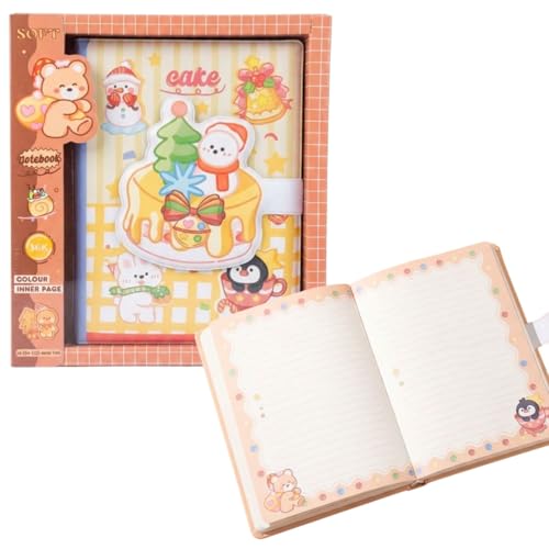 Image of FunBlast Diary for Girls - Christmas Kawaii Diary with Puffy Buckle Lock, Journal Diaries for Girls, Notepad for Students Stationary Items, Birthday Gifts (112 Sheets) (Cake)
