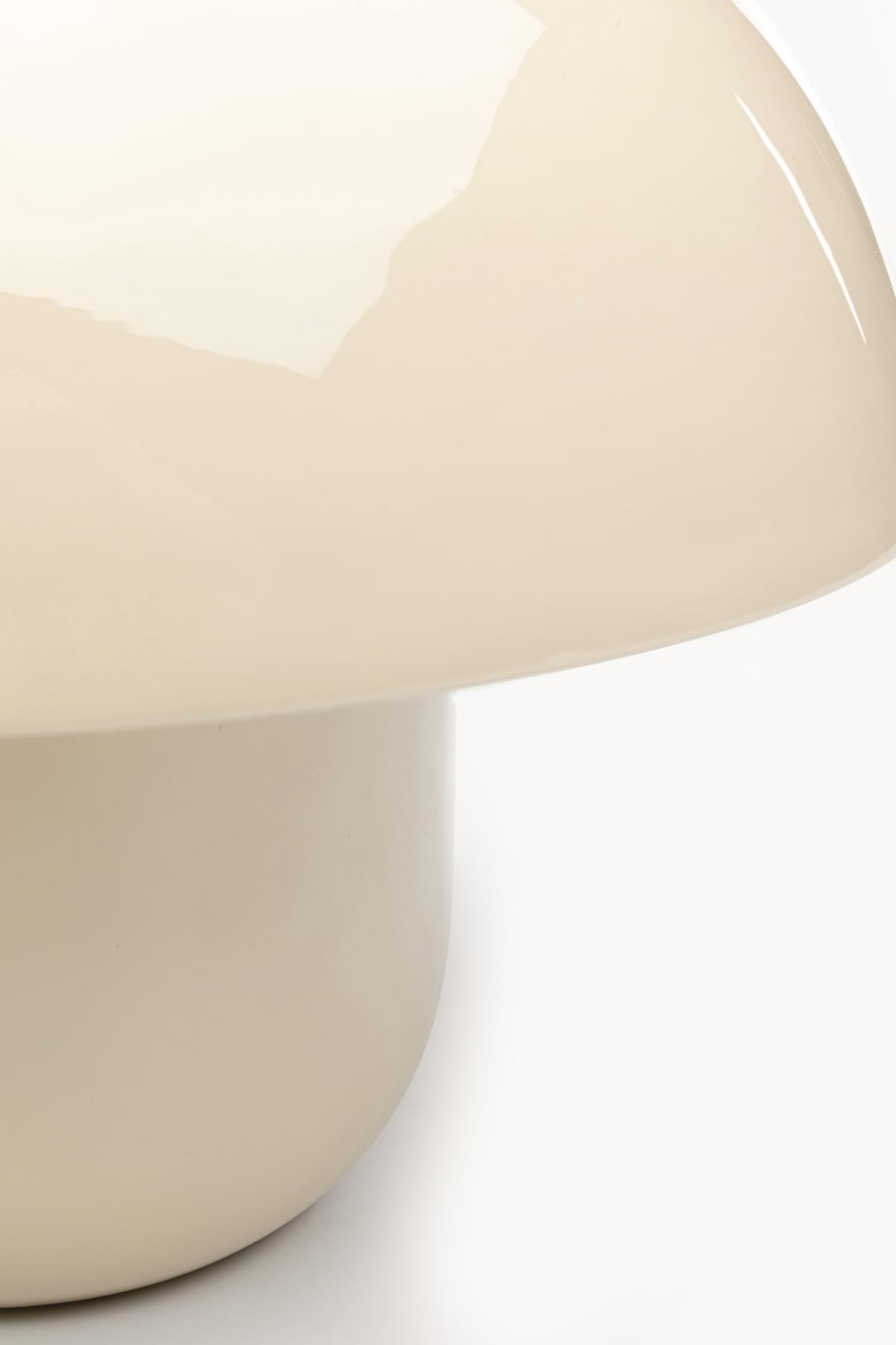 Kare Design Tischlampe Mushroom Shiny Ecru, Beige, Höhe 27cm, Metall Schirm, E14, Pilzlampe, Retro, Tischleuchte, kein Leuchtmittel inklusive