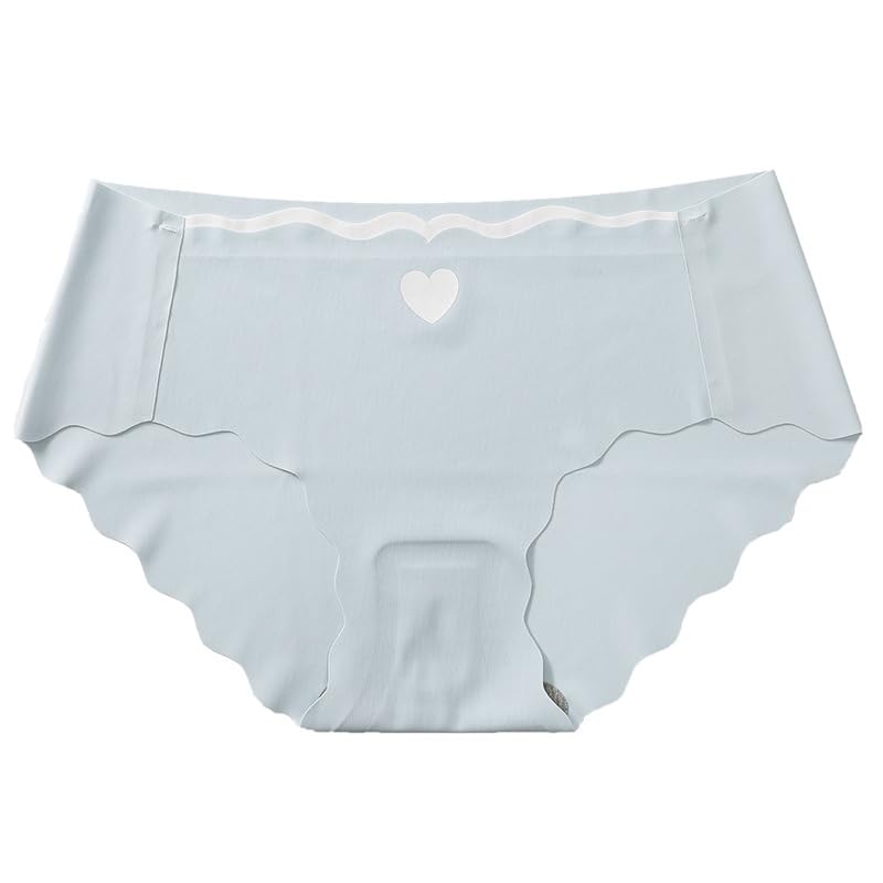 Image of SSoShHub Women Bikini Heart Print Seamless Underwear,Seamless Breathable Ladies Panties,No Show Invisible Stretch Briefs Undies for Women