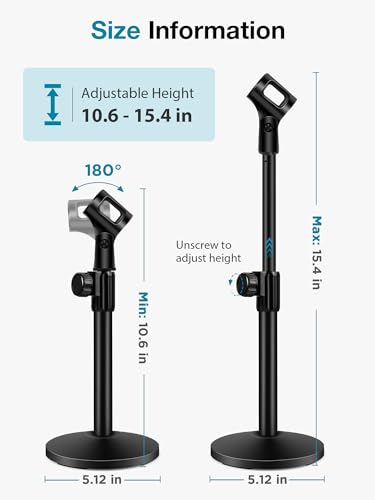 Innogear MS130 Desktop Microphone Stand, Upgraded Adjustable Table Mic Stand thumb #2