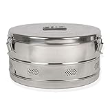 GiMa 26689 Trommel für Sterilisation in Stahl, 340 mm Durchmesser, 180 mm Höhe