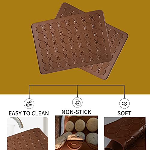 Hycsc 48 Capacity Silicone Baking Mats, Non-Stick Macaron Baking Mats, Bpa Free Macaron Baking Sheet, Macaron - Pack Of 2 #TOP4