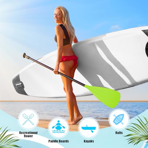 Image of Hollowfly 4 Set of 3 Pieces SUP Paddle Board Paddle Adjustable Paddleboard Lightweight Stand up Oar Aluminum Alloy Floating Replacement Oar Adjustable Aluminum Alloy Shaft for Surfing