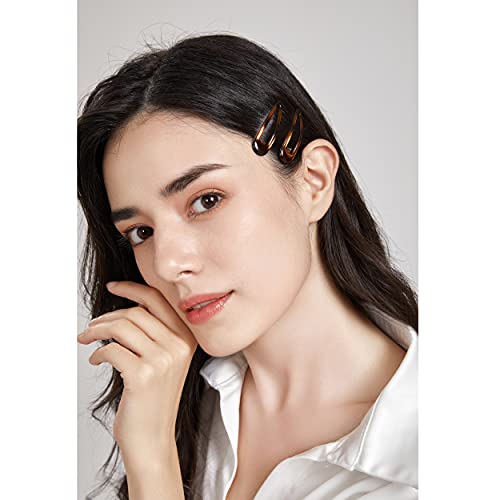 Dofash 5CM/2IN Epoxy Snap Hair Clips Small Hair Slides Hair Barrettes Hair Accessories for Women（ Tortoise Amber） - Image 7