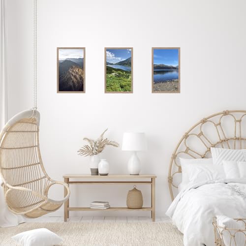 Image of JCJMY 8.5x14 Picture Frame Rustic Brown for Wall Hanging, Wall Mounting Horizontally or Vertically, 8.5 x 14 Wall Gallery Poster Photo Frame with Shatter Resistant Plexiglass, Rustic Brown