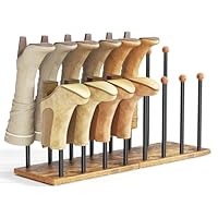 Boot Organiser 8-Pair Welly Boot Rack With Cedar End Metal Shoes Rack Outdoor Shoe Storage Wood Base