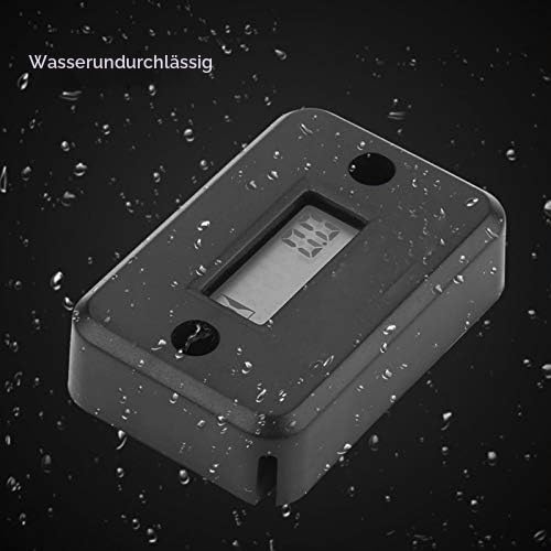Betriebsstundenzähler, kabelloser digitaler Betriebsstundenzähler für vibrierende Maschinenmotorräder ATV Boat Marine(Schwarz)