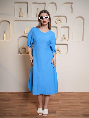 Image of PURVAJA Women's A-line Midi Length Dress (Yuvi-041-045)