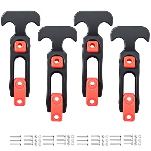 Shu-Ran Cooler Latches Rubber Latches Replacement for Cooler,Boat,Golf Cart Bed,Tool Box,Off-Road Vehicles,Farm Machinery, Flexible T-Handle Draw Latches, Orange (4 Pack)