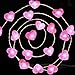 Valentine Day Decorations 13 ft 40 LEDs Pink Heart Shaped Twinkle Fairy String Lights Battery Operated for Kids Bedroom Wedding Indoor Outdoor Party Valentine's Day Mother's Day Decor(Pink)