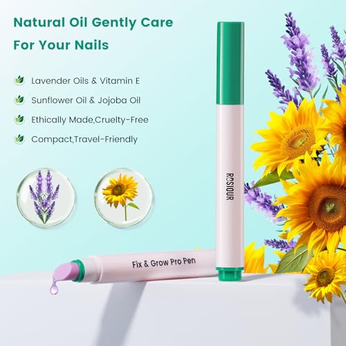 Yokilly 3-in-1 Nagelhautentferner Nagelöl Stift: Keramikspitze Nagelhautschieber Ölstift Cuticle Nail Care Pen - Nagelpflege Stift Nagelhautöl für Nagelhaut die Reparatur von Rissigen und Trockenen