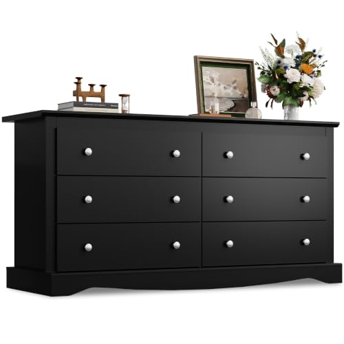 WLIVE 6-Drawer Wide Dresser