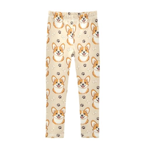 Cute Dog Bone Paw Girls Leggings Soft Stretch Workout Yoga Dance Pants for Kids Casual Tights