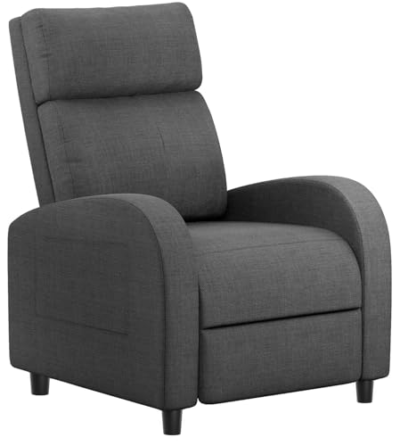 Homall recliner chair with lumbar support, fabric grey