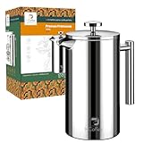 iCoffee 700 mL Cafeteira Prensa Francesacom Filtro de 4 Estágios e Isolamento Duplo, Cafeteira de Aço Inoxidável