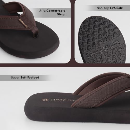 Image of NoStrain Men's Canvas Slippers, Flip Flops & Chappal - Angular Fit
