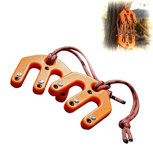 Yilaishun Game & Gear Hoist and Pulley System | Portable Nylon Block and Tackle | Ultralight Compact Lifting Tool | Ideal for Camping, Outdoor & Wilderness Hunting (2, Orange)