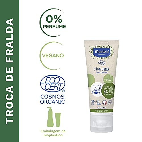 Mustela Creme Preventivo De Assaduras Bio Orgânico Certificado 75Ml - Pomada Antiassadura Vegana Com